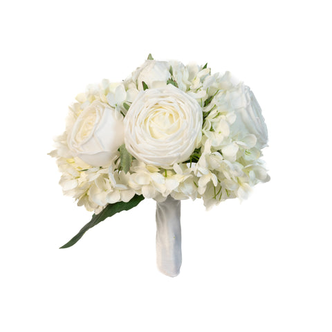 White Rose & Hydrangea Classic Bouquet