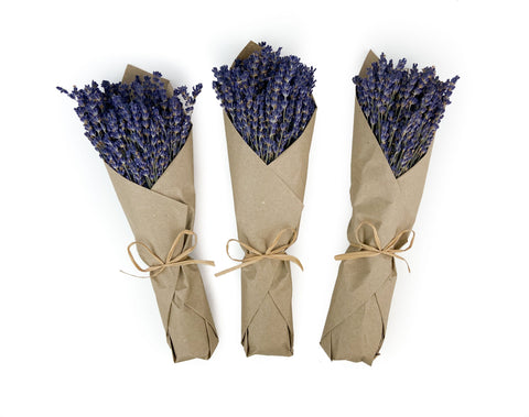 French Lavender - Kraft Paper - Natural Raffia Bow