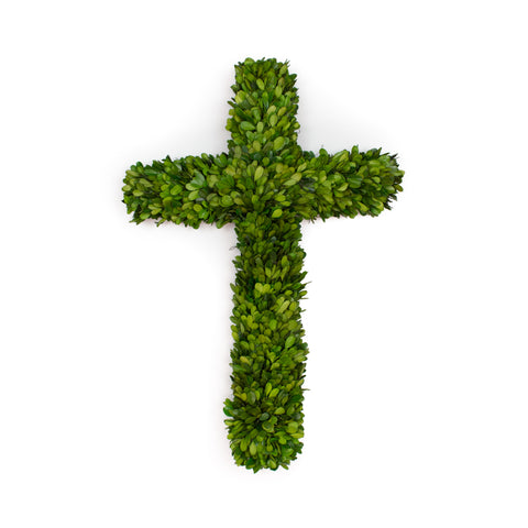 Boxwood Cross Preserved - 24 Inch