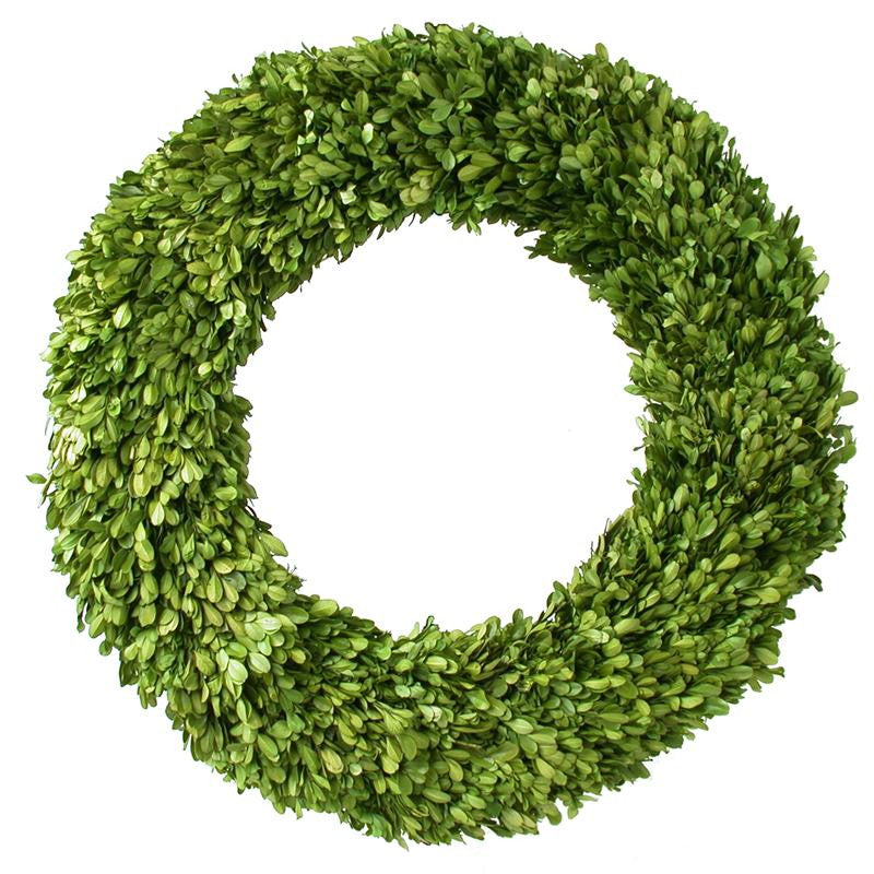 Preserved Boxwood Round Wreath - 24 Inch - Bella Marie