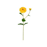 Zinnia Flower and Bloom Stem - 26 Inch - Yellow - Set of 6