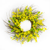 Yellow Forsythia Wreath - 22 Inch