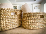 Seagrass Oval Basket With Handles - Set Of 2