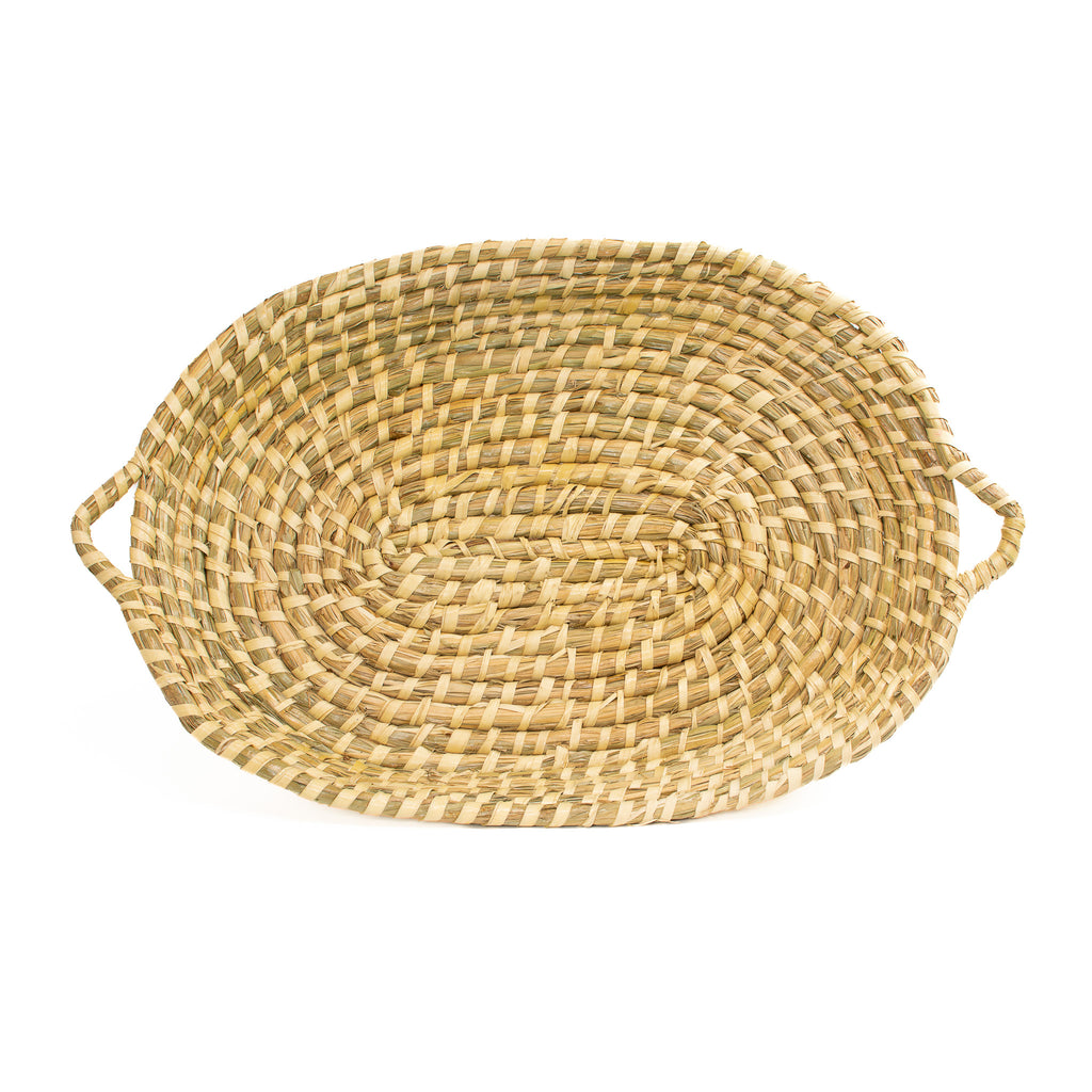 Seagrass Oval Tray With Handles