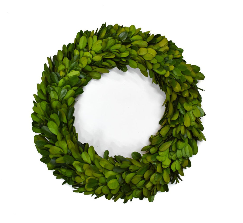Preserved Boxwood Round Candle Ring - 10 Inch